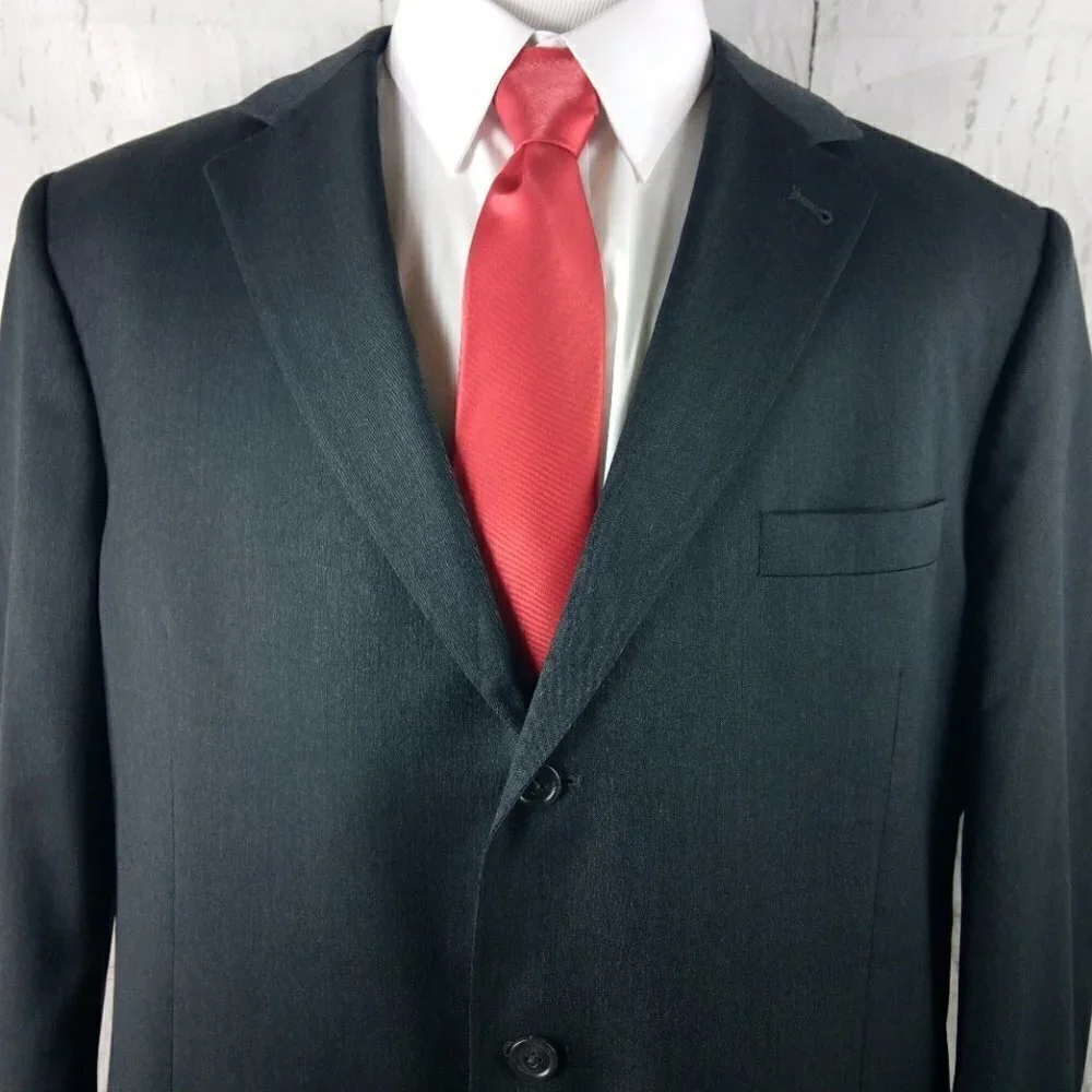 Jos A Bank Signature Collection Mitchell 46L 3 Buttn Charcoal Suit Blazer Jacket